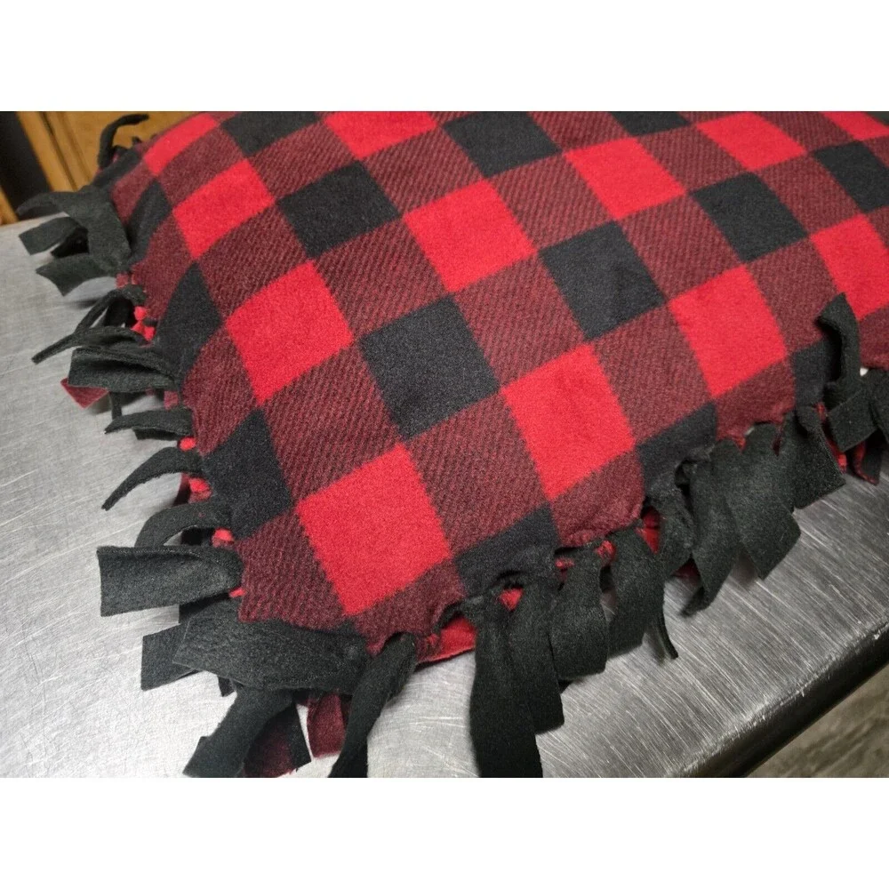 Handmade Pet Bed Red Buffalo Plaid